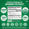 Zazzee USDA Organic Bilberry 20:1 Extract, 6000 mg Strength, 120 Vegan Capsules