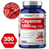 NusaPure Cayenne Pepper 1500mg Per Caps, 350 Veggie Capsules Vegan Vegetarian