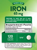 Nature's Truth Iron Supplement | 65mg | 120 Tablets | 325mg Ferrous Sulfate | Non-GMO & Gluten Free Pills