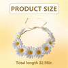 3PCS White Sunflower Crown Headband Bohemian Daisy Flower Hair Wreath Garland Headpiece Sunhat Accessories for Women Wedding Festival Party Beach Hol