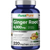 NusaPure Ginger Root Capsules 20:1 Extract, 200 mg Equivalent to 4,000mg per