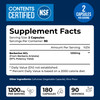NSF Certified Berberine Supplement, Berberine HCL 1200 mg per Serving, 180