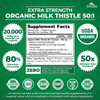 Zazzee USDA Organic Milk Thistle 50:1 Extract, 20,000 mg Strength, 200 Vegan