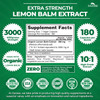 Zazzee Organic Lemon Balm 10:1 Extract, 3000 mg Strength per Capsule, 180 Vegan