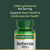 Natures Bounty Berberine 1000mg Capsules, Supports Heart Health, Cholesterol &