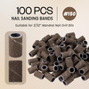 PANA 100 Pieces Nail Sanding Bands Professional Nail Manicure Great Fit for Nail Drill Bits for Acrylic Nails (150 Grit, Brown)