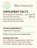 HerbEra Wormwood 60 Capsules, 400 mg, Wormwood (Artemisia Absinthium) Dried Herb