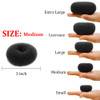 Ring Style Hair Bun Maker, 2PCS Chignon Doughnut Shaper for Short and Thin Hair (3 Inch/Black)
