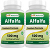 Best Naturals Alfalfa Green Super Food 500 mg 180 Capsules (180 Count (Pack