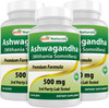 Best Naturals 3 Pack Ashwagandha Capsules for Relaxing Stress and Mood, 500 mg