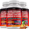 Ceylon Cinnamon, Turmeric, Apple Cider Vinegar, Ginseng, Aloe Vera, Berberine