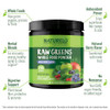 NATURELO Raw Greens Superfood Powder 240 Grams, Mixed Berry