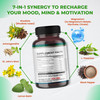 Rhodiola Rosea Supplement Enriched with Ashwagandha, Magnesium, L-Theanine, St.