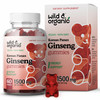 Wild & Organic Panax Ginseng Gummies 1500 mg - Korean Red Ginseng Supplement