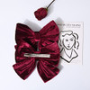Velvet Hair Bows Girls 6" 2PCS Big Red Wine Fall bow Alligator Clips for Toddler Hair Clips Toddlers Teens Kids Accessories