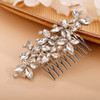 Chargances Crystal Wedding Hair Comb Handmade Bridal Gemstone Hair Side Comb Silver Rhinestone Headpiece Bridal Hair Accessories for Wedding Prom Flo