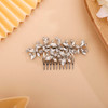 Chargances Crystal Wedding Hair Comb Handmade Bridal Gemstone Hair Side Comb Silver Rhinestone Headpiece Bridal Hair Accessories for Wedding Prom Flo