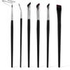 6pcs Fine Angled Eyeliner Brush, Precision Eyeliner Eyebrows Makeup Brush Set Angled Eyeliner Concealer Ultra Flat Thin Brush Beveled Eyebrow Curved