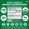 Zazzee USDA Organic Valerian Root 10:1 Extract, 3000 mg Strength, 120 Vegan
