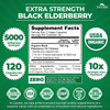 Zazzee USDA Organic Black Elderberry 10:1 Extract, 5000 mg Strength, 120 Vegan