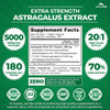 Zazzee Extra Strength Astragalus Root 20:1 Extract, 5000 mg Strength, 70%