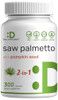 Saw Palmetto Supplement with Pumpkin Seed, 300 Capsules