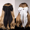4 Pieces Silky Satin Hair Bows Big Hair Bows Ribbon Hair Barrettes Clip for Women Oversized Long Tail Metal Pins French Barrette Bowknot Hair Accesso