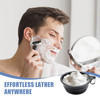 Ezcora Foldable Silicone Shaving Bowl with Carabiner, Portable Shave Mug for Men, Quick-Lather Shaving Cream & Soap Bowl, Lightweight Collapsible Des