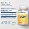 Solaray Calcium Magnesium Citrate 1000mg 1:1 Ratio, Bone Strength Supplement