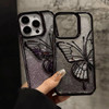 Changjia for iPhone 16 Glitter 3D Butterfly Case,Cute Luxury Bling Sparkly Liquid Flowing Butterfly Case Soft TPU Plating Bumper Clear Shockproof Wom