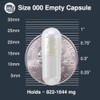 Size 000 Empty Capsules - 120 Count Gelatin Capsules Empty