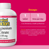 Natural Factors, Magnesium Citrate 150 mg, Muscle and Heart Health Formula, 180