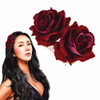 Rose Flower Hair Clip 3D Red Roses Flower Hair Accessories Side Comb Piece for Girls Women Bride Wedding Hair Clip Flamenco Dancer Hairpins Headwear