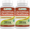 Best Naturals Chromium Picolinate 1000 mcg 120 Tablets (Pack of 2)
