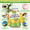 Calcium Magnesium Zinc Gummies, Calcium Magnesium 2:1 Ratio with Vitamin D3, K2