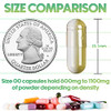 XPRS Nutra Size 00 Empty Capsules - 1000 Count Empty Gelatin Capsules
