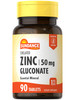 Sundance Zinc Supplement 50mg - 90 Tablets - Chelated Essential Mineral