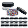Beauticom (Quantity: 20 Pieces) 10G/10ML Round Clear Jars with Black Lids for Lotion, Creams, Toners, Lip Balms, Makeup Samples - BPA Free