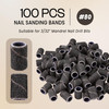 PANA 100 Pieces Nail Sanding Bands Professional Nail Manicure Great Fit for Nail Drill Bits for Acrylic Nails (180 Grit, Black)