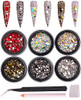 6 Pack Mixed Nail Art Rhinestone Nail Art Decorations Accessories Flat Base Nail Jewelry Glass Rhinestone Crystal Best for Manicure DIY Mobile Phone
