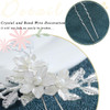 Heread Flower Bride Wedding Hair Pins Silver Leaf Bridal Head Piece Rhinestones Hair Accessories for Women and Girls (Pack of 2)