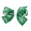 6 inch Wide Christmas Hair Bows for Girls with Snowflake Design