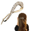 AEGYPIUS French Twist Hair Clip, Rhinestone Hair Clip, Non-Slip Super Flash Hair Barrette, Jaw Clip, Hairpin, Hair Accessories (Gold)