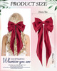 JELIEE 4 Pcs Hair Bows for Women Silky Satin Hair Barrettes Clip Ribbon Bow Hair Clips with Long Tails Large Bow Hair Slides Metal Clips Hair Accesso