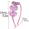 Valentine's Day Heart Headband Pink Love Sequin Hair Band Heart Glitter Heart Shape Valentine Headbands for Women Girls Hair Accessories for Birthday