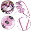 Valentine's Day Heart Headband Pink Love Sequin Hair Band Heart Glitter Heart Shape Valentine Headbands for Women Girls Hair Accessories for Birthday