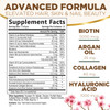 Hair, Skin & Nails Vitamins for Women - Biotin 5000mcg to Support Hair Growth with Argan Oil, Collagen & Hyaluronic Acid, Beautiful, Stronger Skin, H