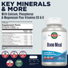 KAL Bone Meal Tablets, Calcium Supplement w/Magnesium, Vitamin D3 and K, Bone