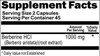 Pure and High Potency Berberine; 1000mg Per Serving; 180 Capsules
