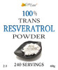 100% Pure Trans Resveratrol Powder 240 Servings 2.1 oz (60 Grams) 250mg Per